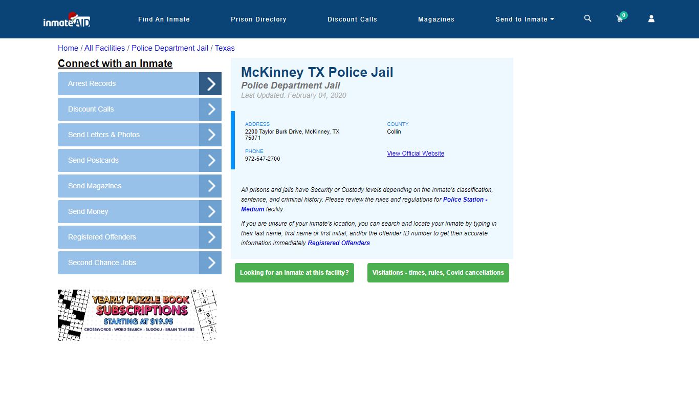 McKinney TX Police Jail & Inmate Search - McKinney, TX