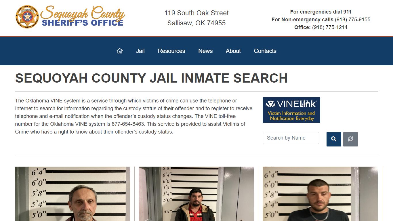 Inmate Search - Sequoyah County Sheriff's Office